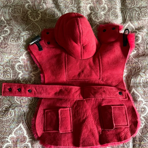 Burberry Red Genuine Lambskin Coat